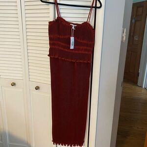 10 Crosby Derek Lam Textured Burgundy Midi Dress